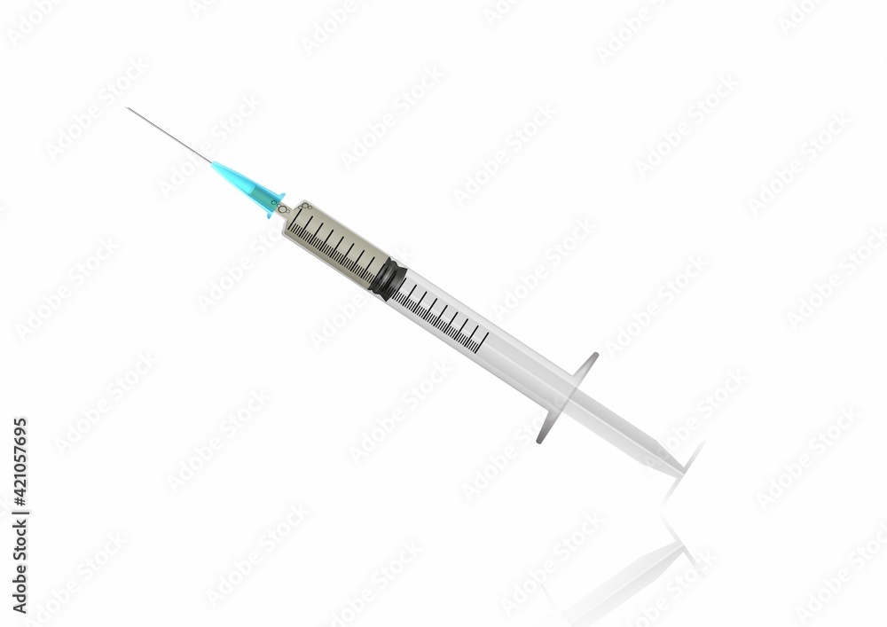 Realistic disposable syringe on a white background. Realistic disposable syringe on a white background.