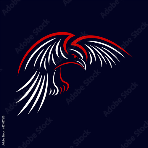 Modern bird crow logo. Vector illustration.
