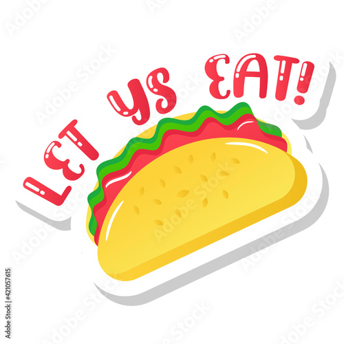 
Flat burrito sticker in editable vector

