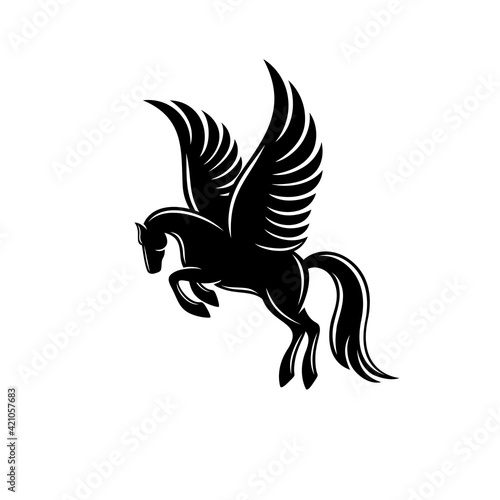 Modern horse pegasus logo. Vector illustration.