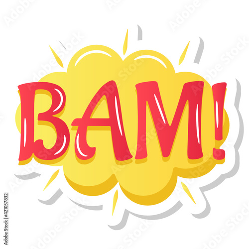 
A text bubble with bam, bam bubble sticker

