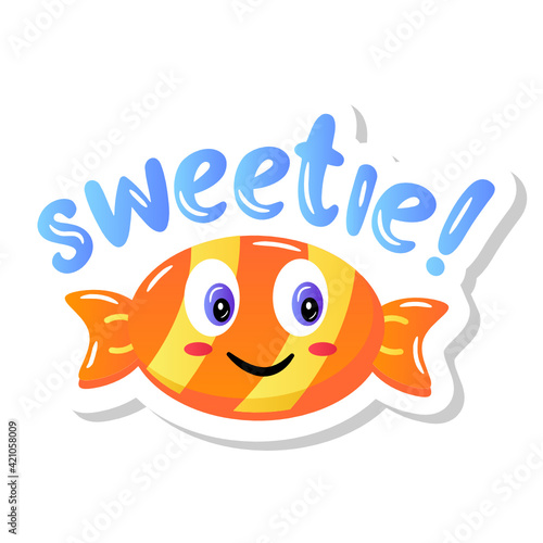 
A sweetie candy flat sticker design

