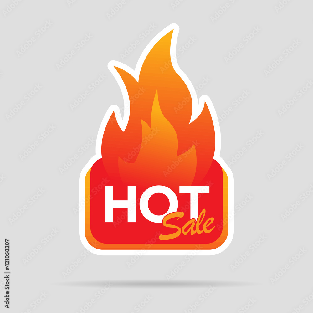 hot sale flaming label sticker in flat vector design hot sale flaming label sticker in flat vector design