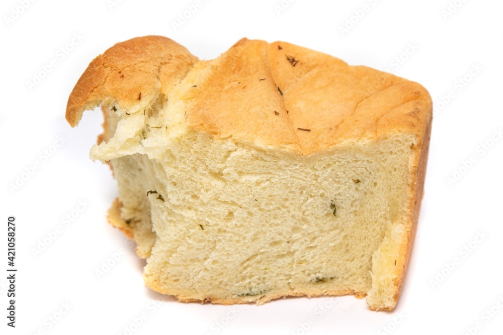 slice of white bread isolated on white background slice of white bread isolated on white background