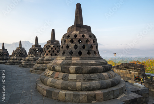 Borobudur, or Barabudur is a 9th-century Mahayana Buddhist temple in Central Java