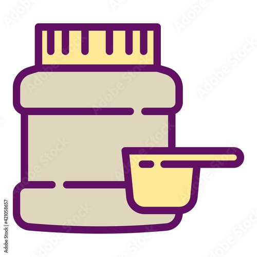 Sport nutrition jar icon. Outline Sport nutrition jar vector icon for web design isolated on white background