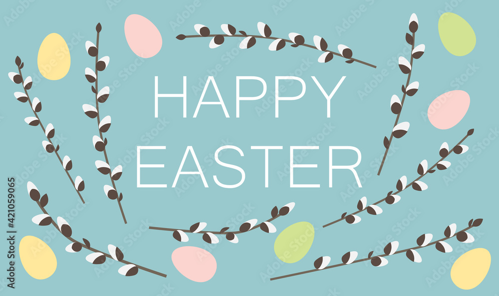 Fototapeta premium happy easter greeting card- vector illustration