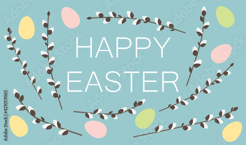 happy easter greeting card- vector illustration