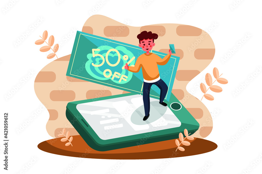 Discount Coupon Vector Illustration concept. Flat illustration isolated on white background
