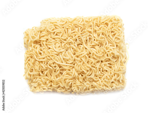 chinese dry noodles on white background