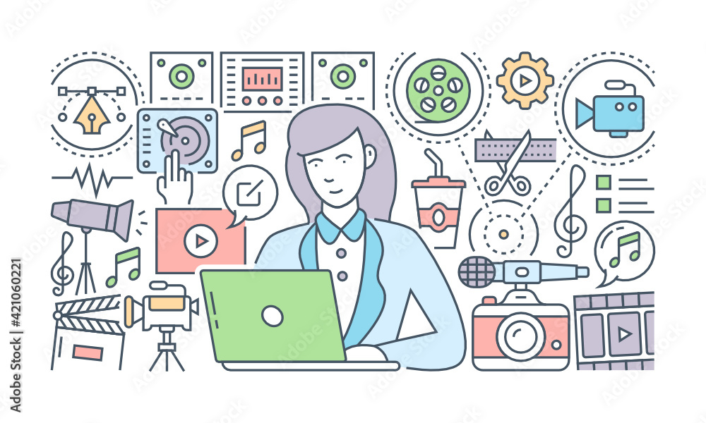 A banner of social media designed with flat linear illustration
A banner of social media designed with flat linear illustration