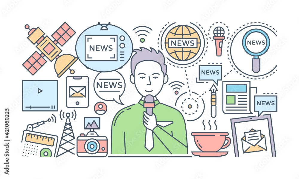 A banner of social media designed with flat linear illustration
A banner of social media designed with flat linear illustration