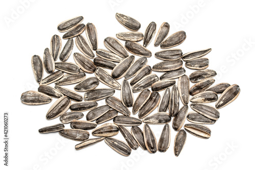 sunflower seeds isolated on white background