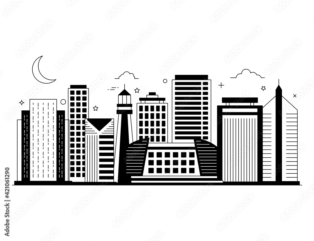 Fototapeta premium Solid style illustration of miami, stated in florida