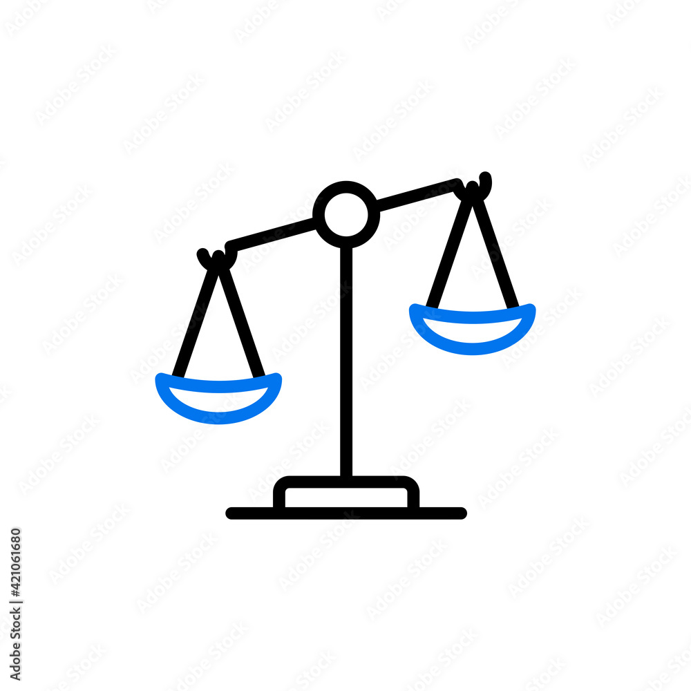 Law scale vector icon, justice outline icon Law scale vector icon, justice outline icon