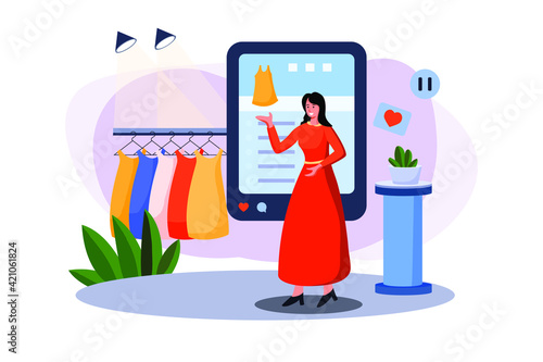 Female marketing employee doing advertisement