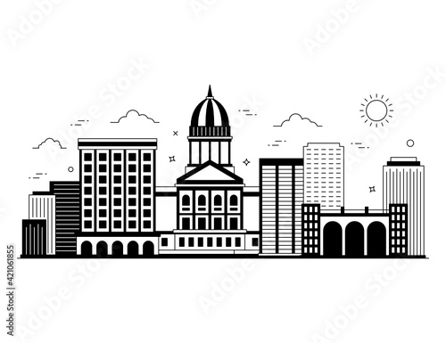 
Madison in glyph trendy editable illustration, capital of wisconsin 

