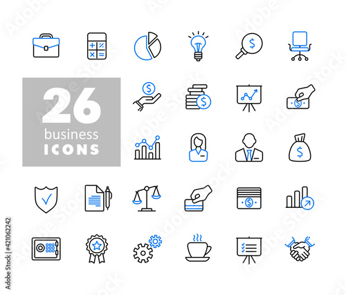 Business and finance web vector icon set photo