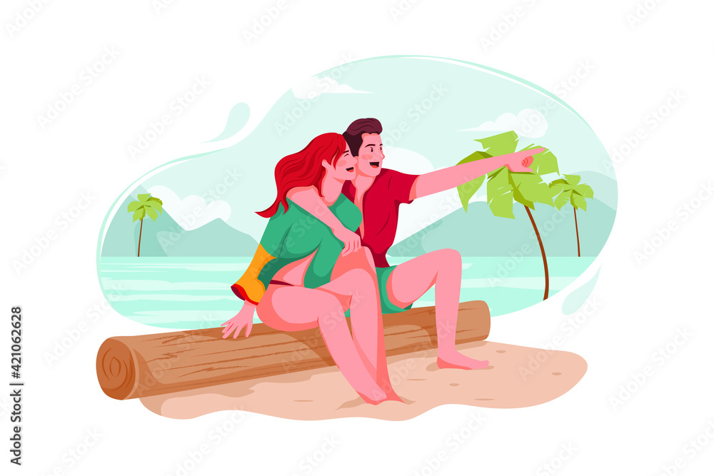 Couple enjoying in beach