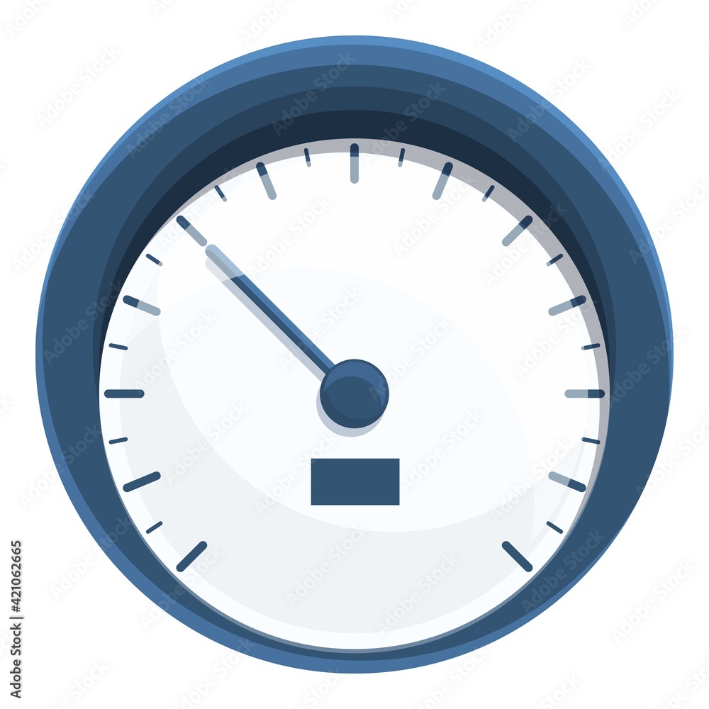 Car white speedometer icon. Cartoon of Car white speedometer vector icon for web design isolated on white background Car white speedometer icon. Cartoon of Car white speedometer vector icon for web design isolated on white background