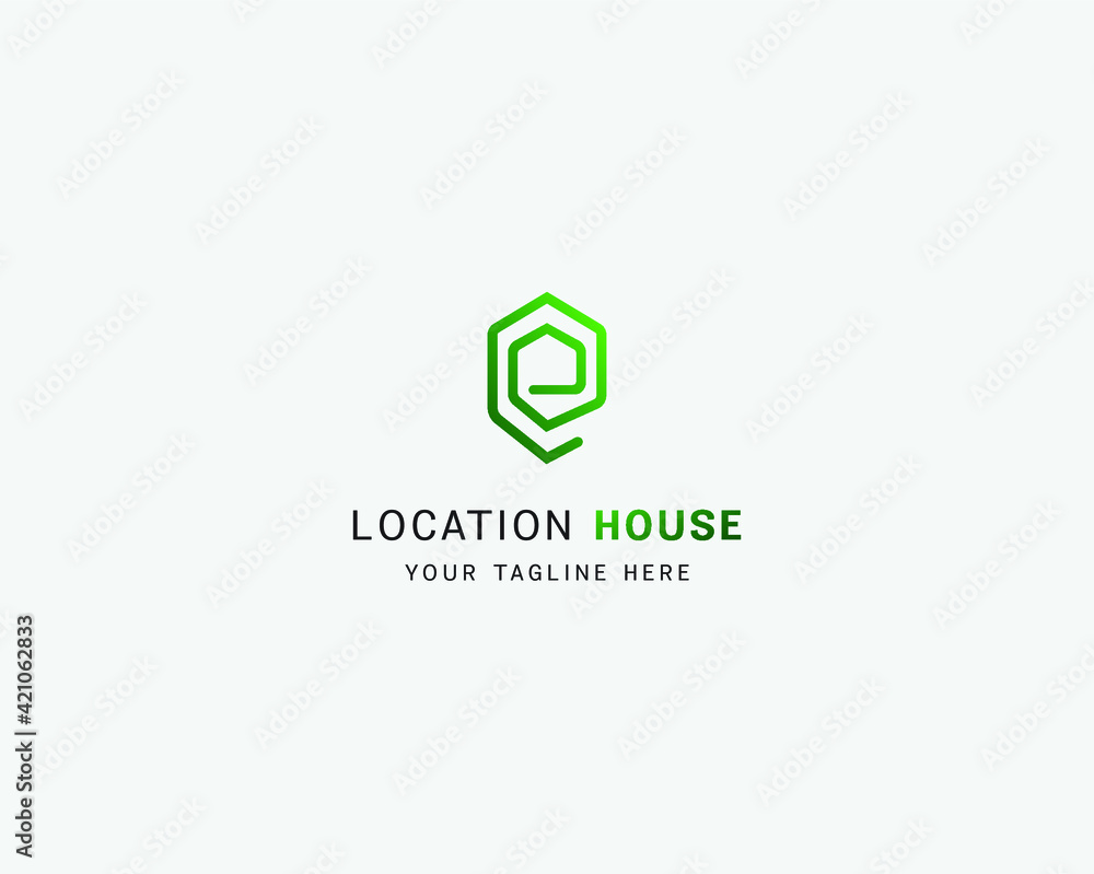 Location Logo Design with House Shape Icon Vector Illustration Location Logo Design with House Shape Icon Vector Illustration