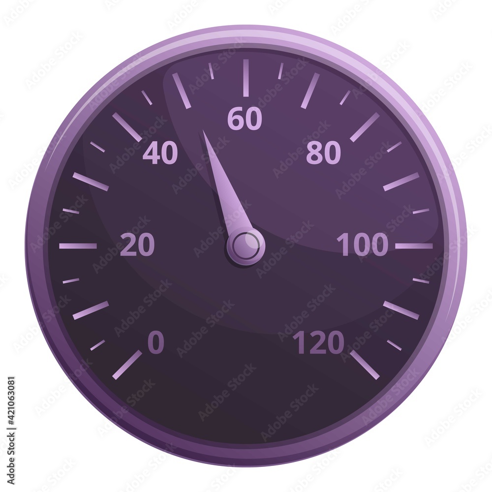 Car mile speedometer icon. Cartoon of Car mile speedometer vector icon for web design isolated on white background Car mile speedometer icon. Cartoon of Car mile speedometer vector icon for web design isolated on white background