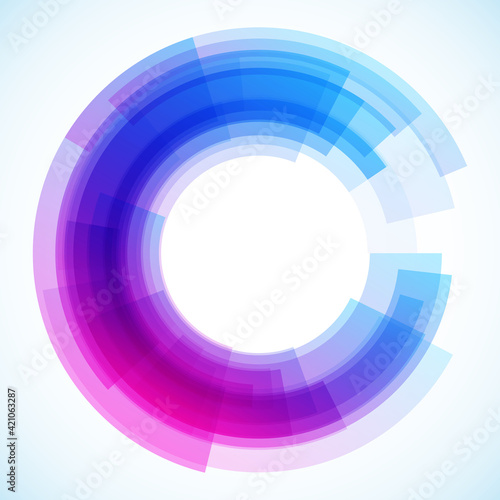Geometric frame from circles, vector abstract background, wallpaper 