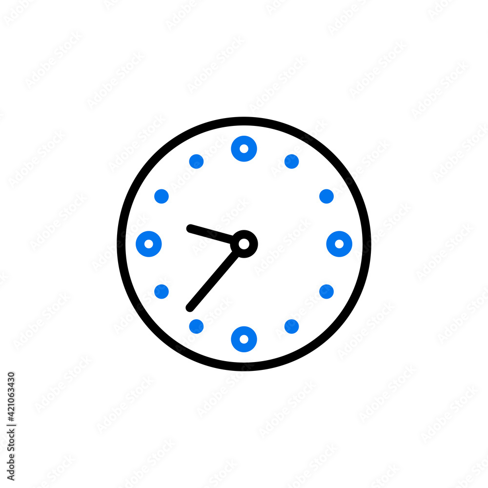 Clock vector icon isolated on the white Clock vector icon isolated on the white