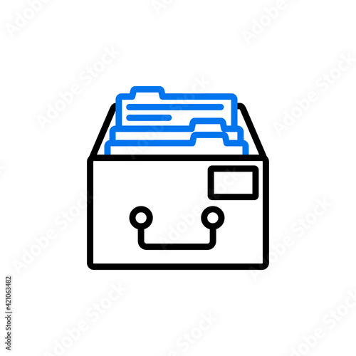 Filing Cabinet vector icon isolated on the white