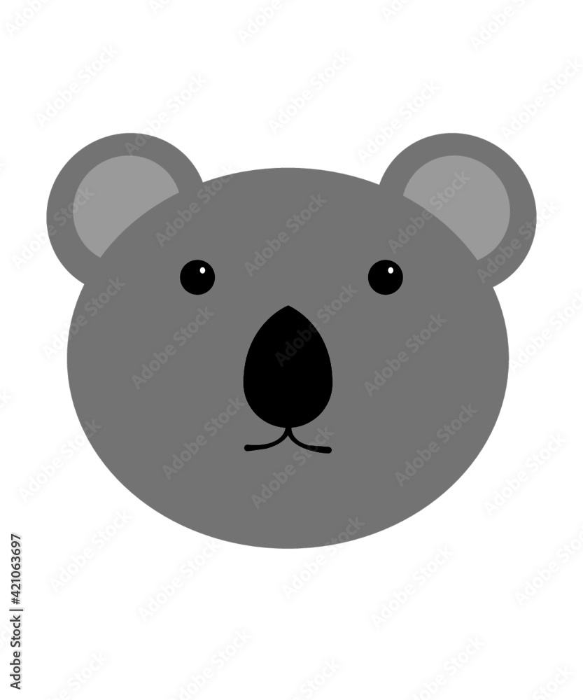 Cute koala animal head nursery cartoon illustration vector Stock Vector ...
