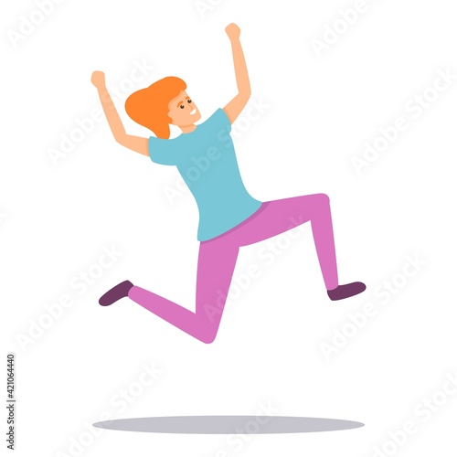Hyperactive girl icon. Cartoon of hyperactive girl vector icon for web design isolated on white background