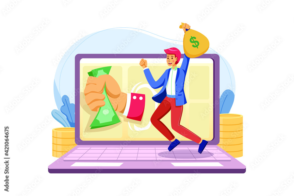 Businessman with large profit Illustration Businessman with large profit Illustration
