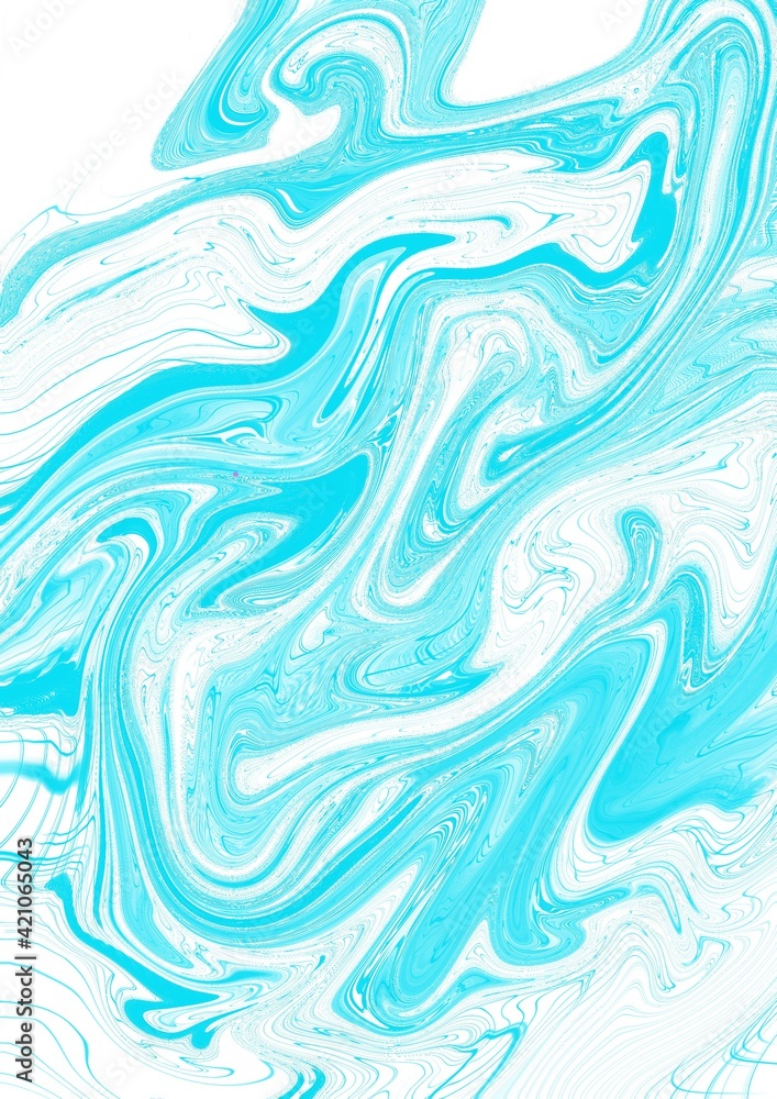 Abstract fluid background white and blue colors. Illustration