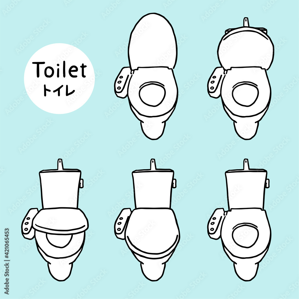 Vetor Do Stock シンプルな手書き風 トイレ 便座 便器 イラスト Adobe Stock
