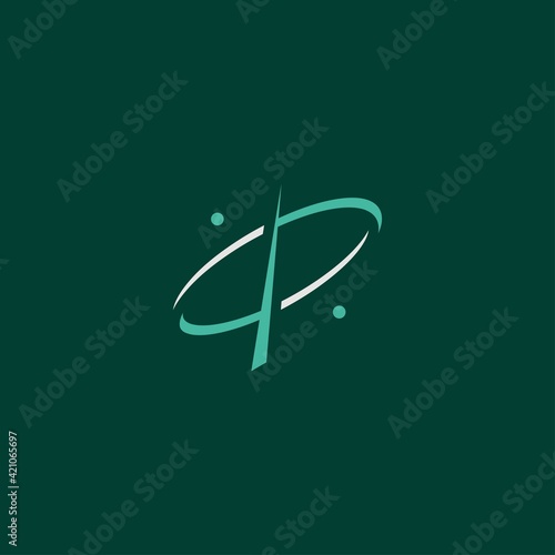 A logo with the initials of the letter P, modern and professional medical design