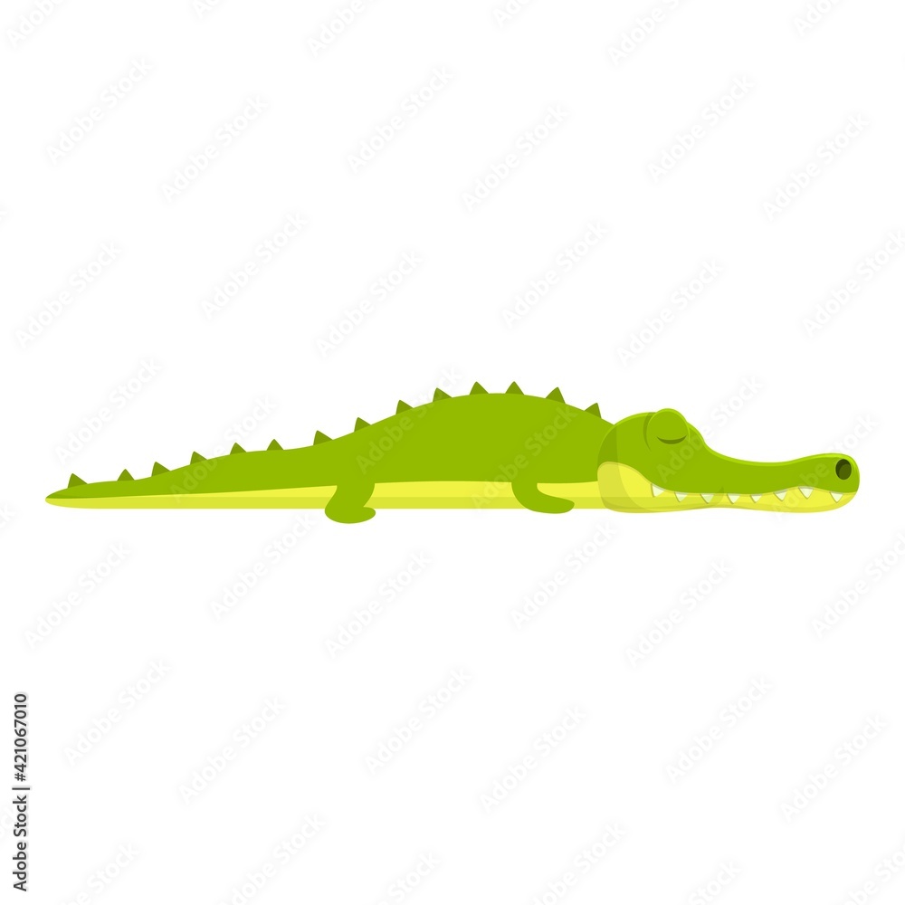 Fototapeta premium Sleeping crocodile icon. Cartoon of Sleeping crocodile vector icon for web design isolated on white background