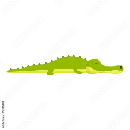 Sleeping crocodile icon. Cartoon of Sleeping crocodile vector icon for web design isolated on white background