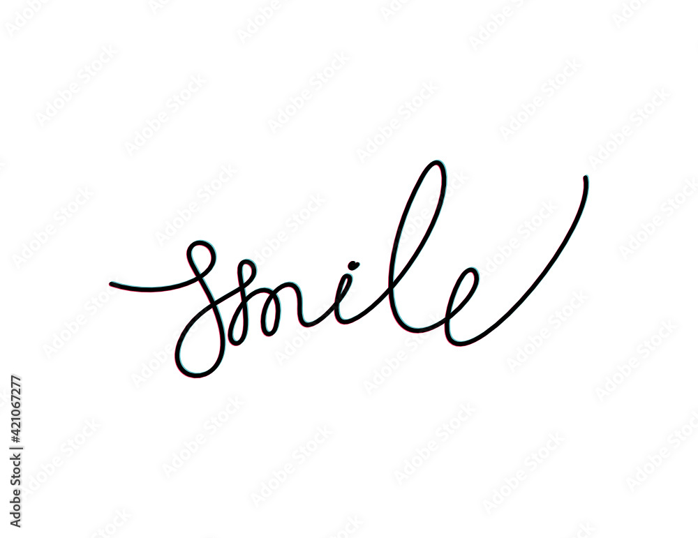 smile word one line stock vector illustration smile word one line stock vector illustration