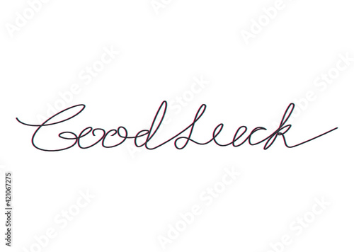 good luck word one line stock vector illustration