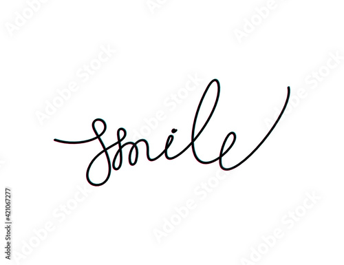 smile word one line stock vector illustration