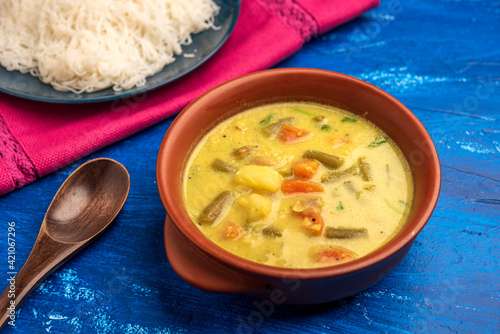 Indian Steamed Noodles with Vegetable Stew photo