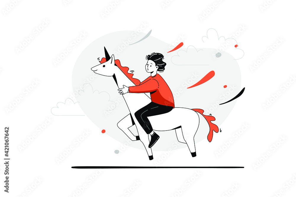 Startup Unicorn Vector Illustration concept. Flat illustration isolated on white background. Startup Unicorn Vector Illustration concept. Flat illustration isolated on white background.