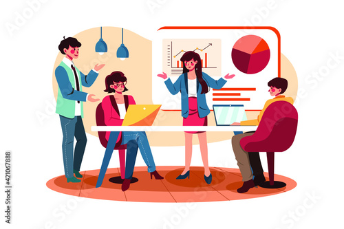 Business women introducing new projects to clients