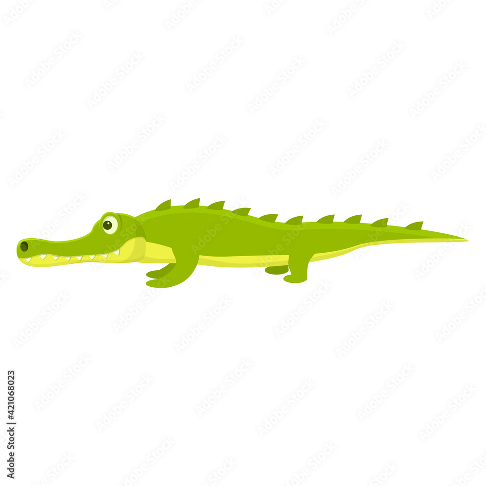 Obraz premium Zoo crocodile icon. Cartoon of Zoo crocodile vector icon for web design isolated on white background