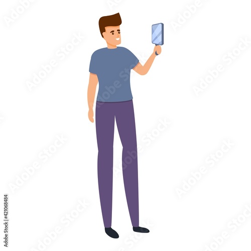 Building self confidence icon. Cartoon of building self confidence vector icon for web design isolated on white background