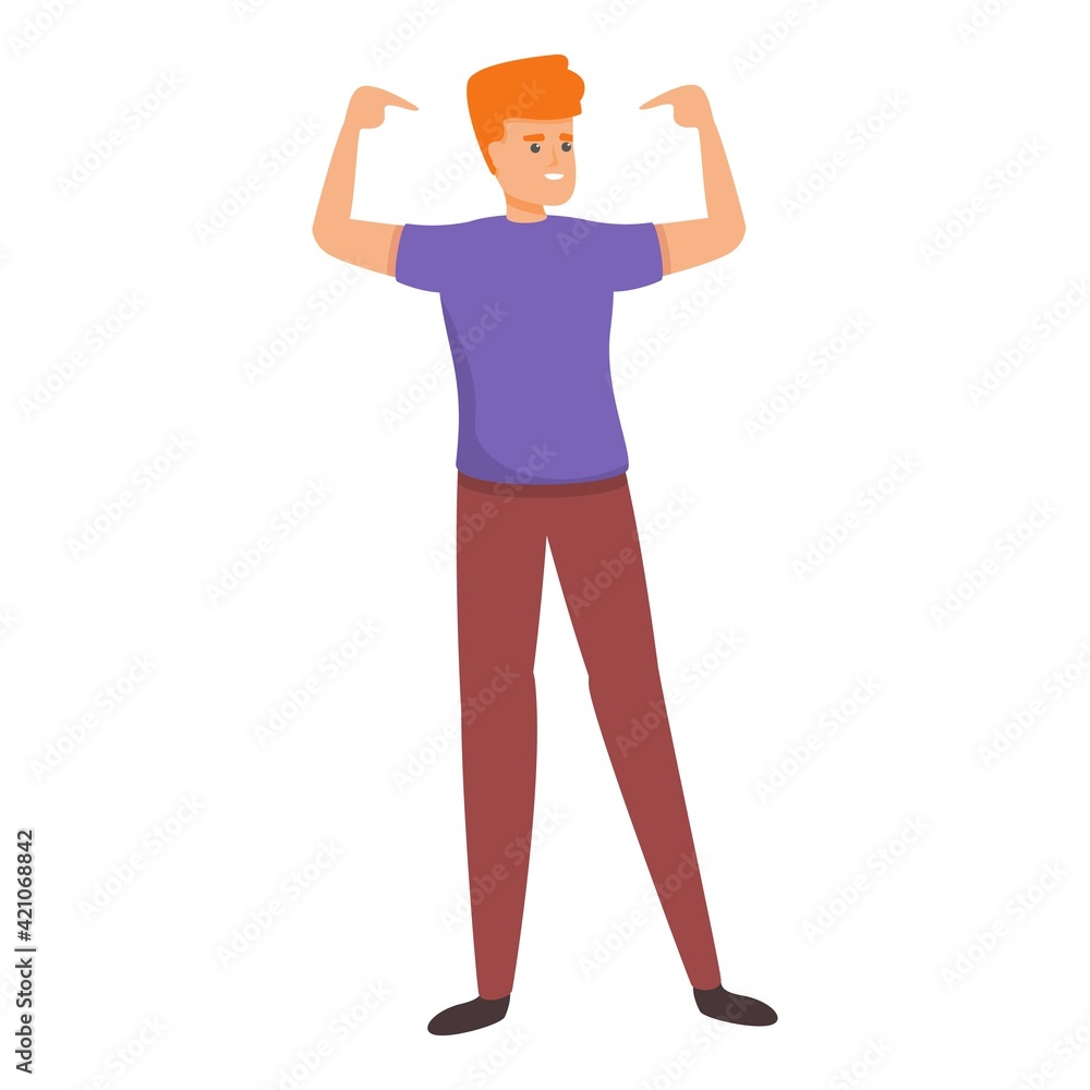 Feeling self esteem icon. Cartoon of feeling self esteem vector icon for web design isolated on white background Feeling self esteem icon. Cartoon of feeling self esteem vector icon for web design isolated on white background