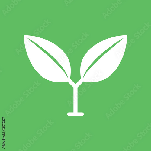 Plant and leaves icon. Leaf symbol of ecology, enviroment and nature. Vegetarian and vegan pictogram design.