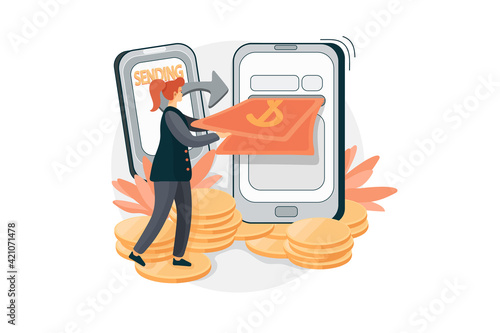 Online money transfer Illustration