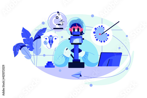 Laboratory assistant carrying out the procedure of IVF