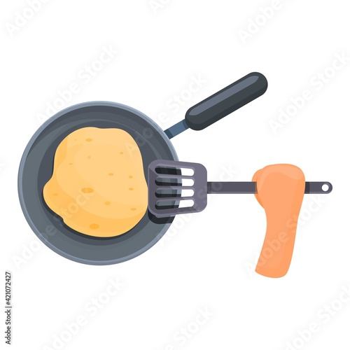 Frying pan cook icon. Cartoon of frying pan cook vector icon for web design isolated on white background